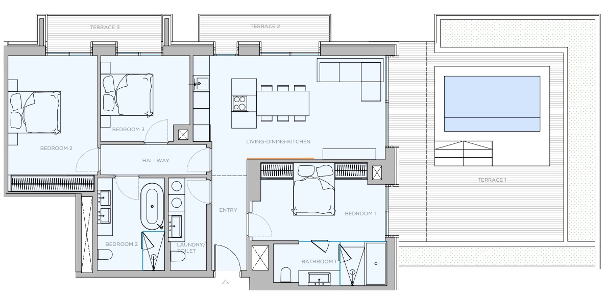 Boyta: 225 m² Sovrum: 3  - Lägenhet i Palma #02223 - 18