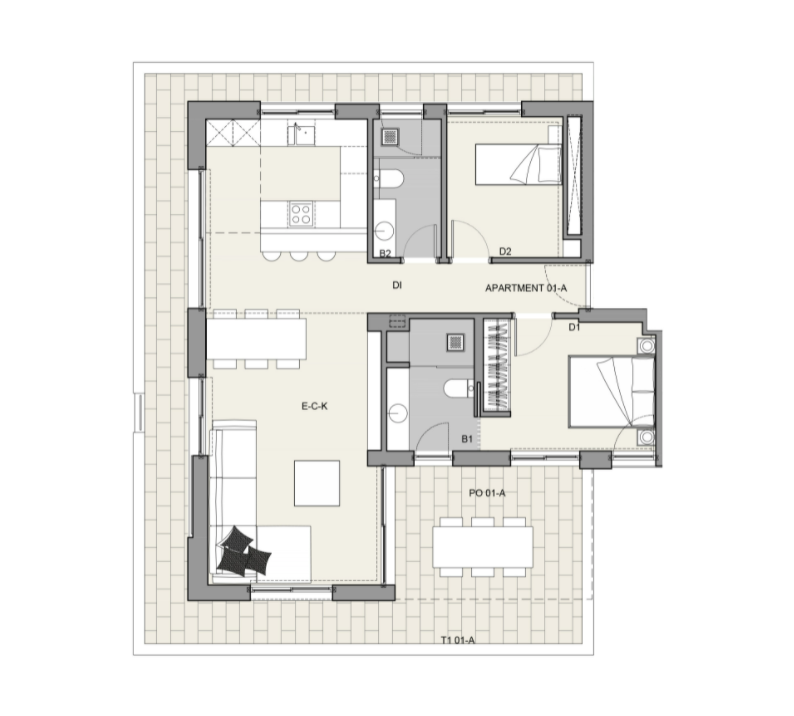 Living area: 135 m² Bedrooms: 2  - BELLVER OAKS First floor apartment A #12276 - 14