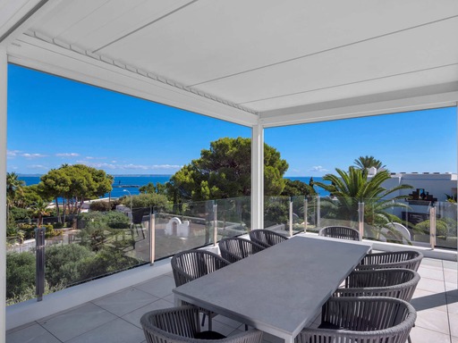 Living area: 593 m² Bedrooms: 6  - Fantastic Ibizan styled villa with sea view, pool and holiday licence in Sol de Mallorca #1021142 - 23