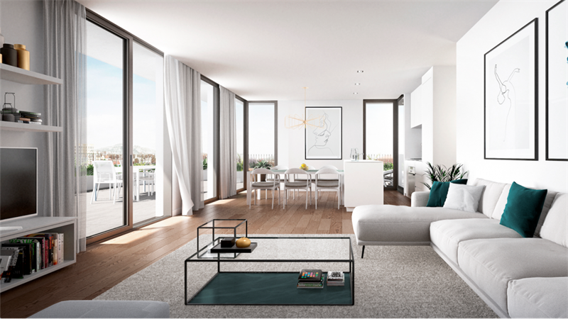 Boyta: 102 m² Sovrum: 3  - Takvåning i Palma Portixol #12826 - 2