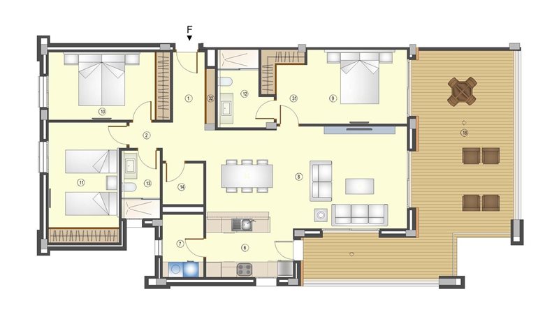 Boyta: 124 m² Sovrum: 3  - Lägenhet i Porto Colom #51171 - 13
