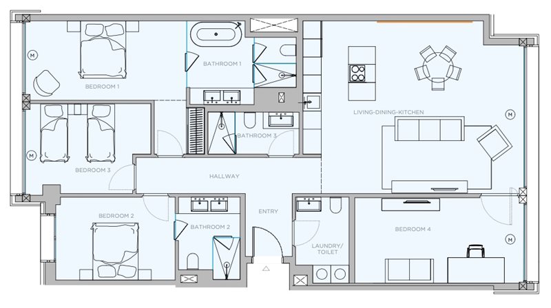 Boyta: 170 m² Sovrum: 4  - Lägenhet i Palma #02221 - 17