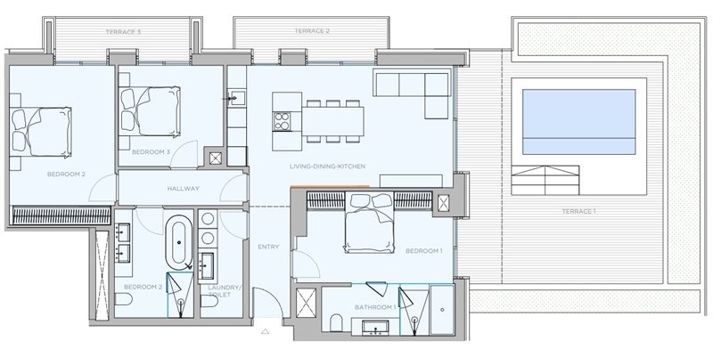 Boyta: 225 m² Sovrum: 3  - Lägenhet i Palma #02223 - 18