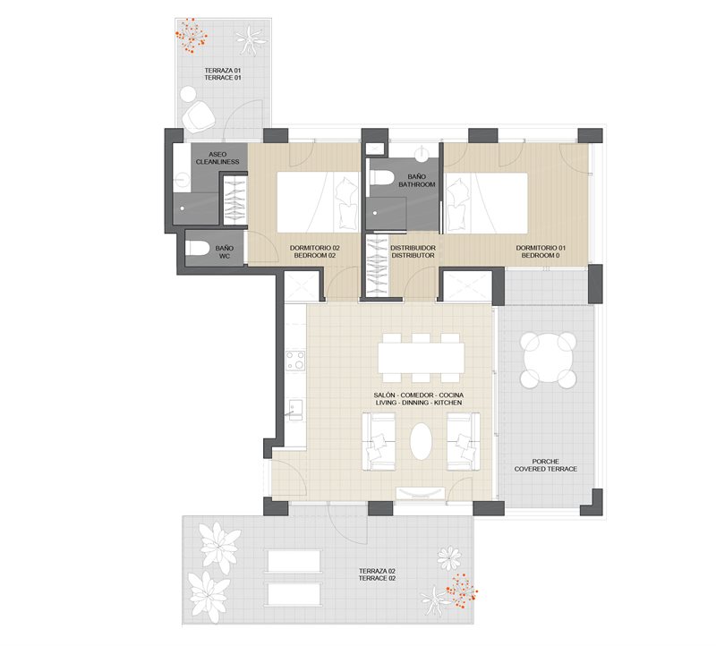 Boyta: 111 m² Sovrum: 2  - BELLVER PLACE First floor apartment B #12272 - 7