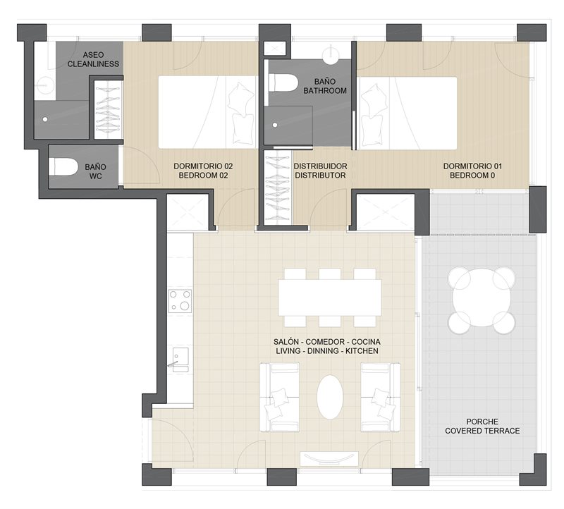 Boyta: 85 m² Sovrum: 2  - BELLVER PLACE second floor apartment B #12274 - 7