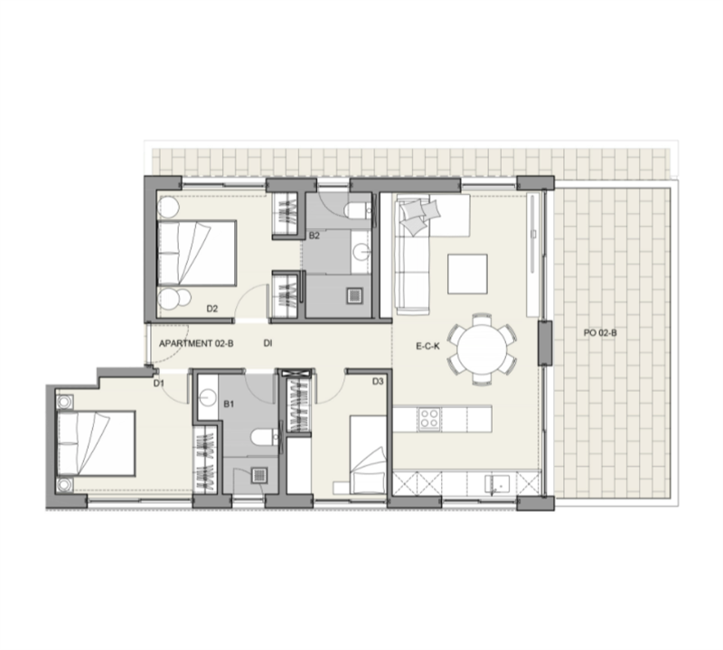 Boyta: 126 m² Sovrum: 3  - BELLVER OAKS First floor apartment B #12277 - 14