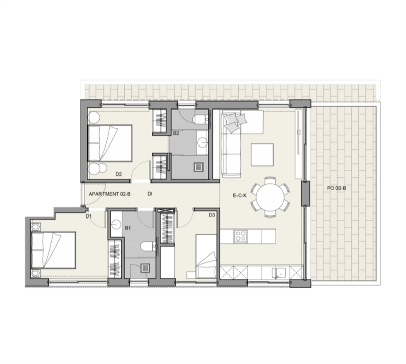 Boyta: 110 m² Sovrum: 3  - BELLVER OAKS Second floor apartment B #12279 - 14