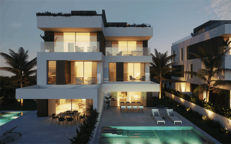 Living area: 320 m² Bedrooms: 5  - Fantastic townhouse with private pool and roof terrace in Porto Colom #2511125 - 4