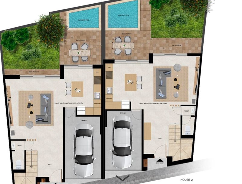 Boyta: 153 m² Sovrum: 4  - Charmigt nybyggt townhouse med privat pool och trädgård nära Palma #2121122 - 8