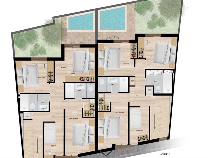 Boyta: 153 m² Sovrum: 4  - Charmigt nybyggt townhouse med privat pool och trädgård nära Palma #2121122 - 9