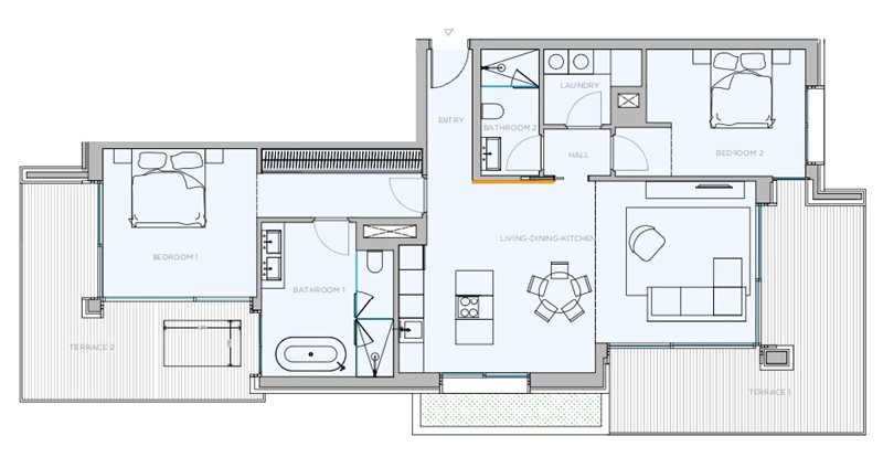 Boyta: 99 m² Sovrum: 2  - Fantastisk nybyggd lägenhet i Palma #2121131 - 10