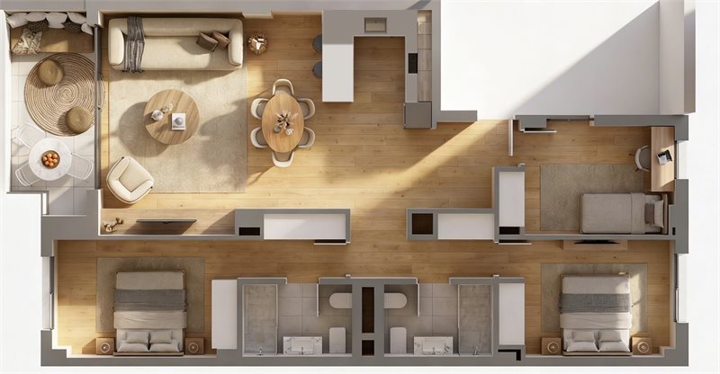 Boyta: 105 m² Sovrum: 3  - Nyproducerade lägenheter mitt i Palma #1121190 - 18